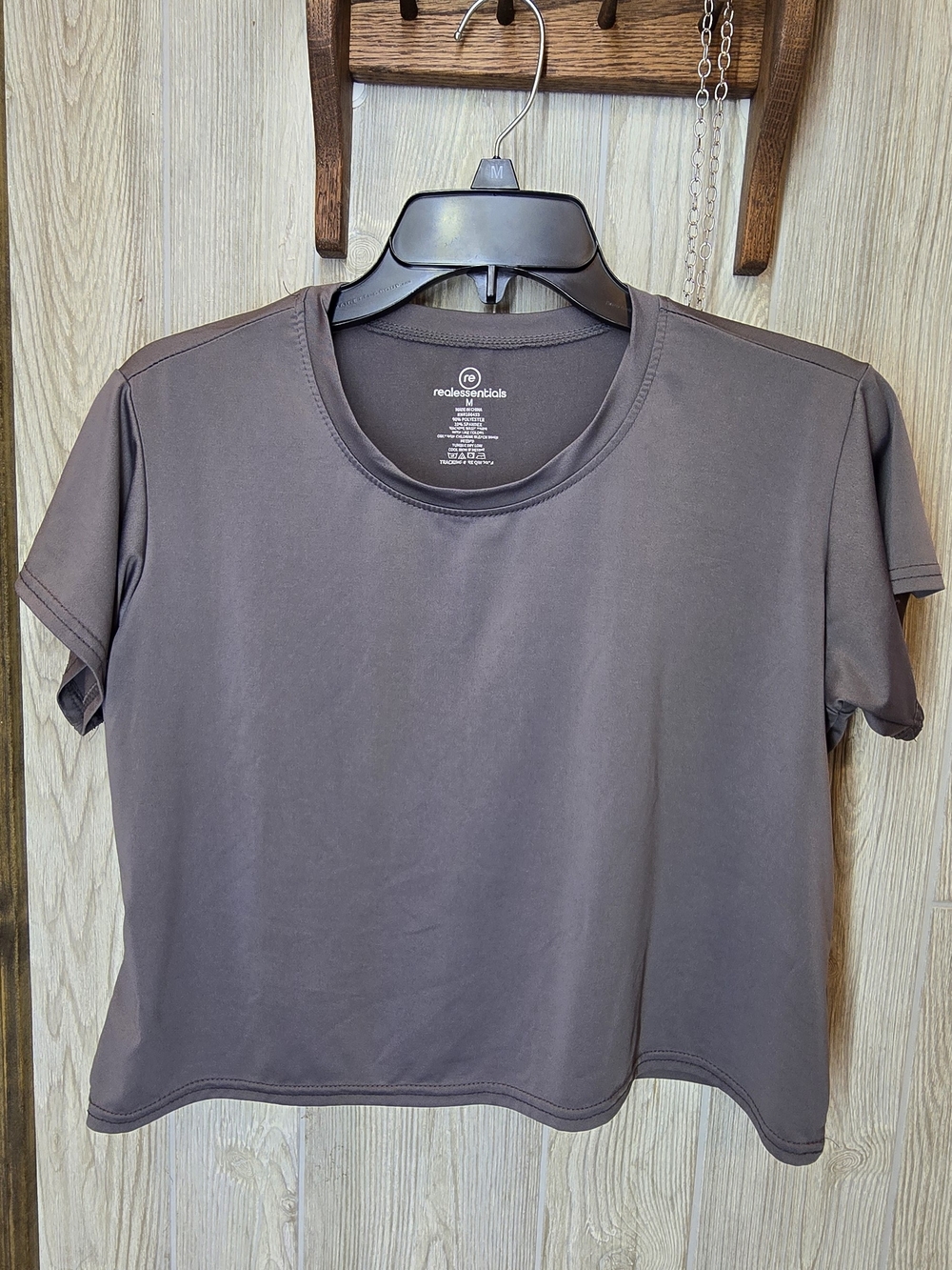 Essentials Cropped Short-Sleeve Tee - Charcoal